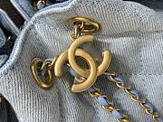 Chanel Mini 25 Handbag Denim Blue 22x20x12.5cm - 5