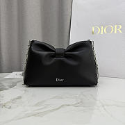 Dior Small Bow Bag Black Lambskin Silver 26x16x10cm - 1