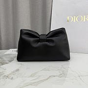 Dior Small Bow Bag Black Lambskin Silver 26x16x10cm - 2