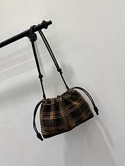 Loewe Medium Flamenco tartan suede Brown 30x10.5x20cm - 5