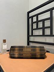 Loewe Medium Flamenco tartan suede Brown 30x10.5x20cm - 4