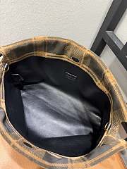 Loewe Medium Flamenco tartan suede Brown 30x10.5x20cm - 3