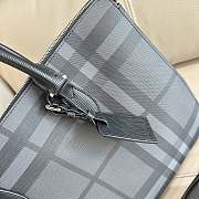 Burberry Black/Smoke Check Coated Canvas Laptop Bag 37x9x27cm - 4