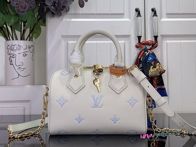 Louis Vuitton Speedy Bandoulière 20 White Blue 20.5x13.5x12cm - 1