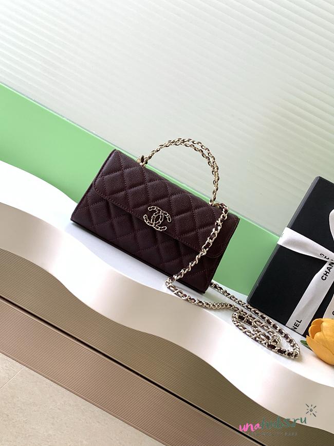 Chanel Top Handle Burgundy Caviar 18x10x4.5cm - 1