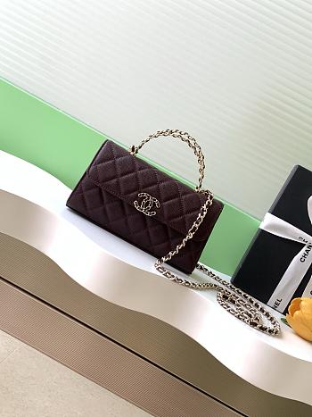 Chanel Top Handle Burgundy Caviar 18x10x4.5cm