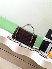 Chanel Top Handle Burgundy Caviar 18x10x4.5cm - 3