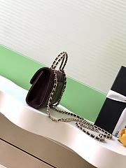 Chanel Top Handle Burgundy Caviar 18x10x4.5cm - 4