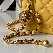 Chanel Flap Bag Yellow Lambskin Bell 20cm  - 6