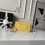 Chanel Flap Bag Yellow Lambskin Bell 20cm  - 5