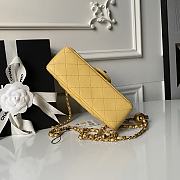 Chanel Flap Bag Yellow Lambskin Bell 20cm  - 4