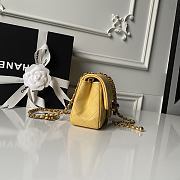 Chanel Flap Bag Yellow Lambskin Bell 20cm  - 2