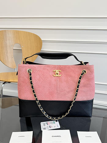 Chanel Suede Black & Pink Tote - 36x11.5x32cm