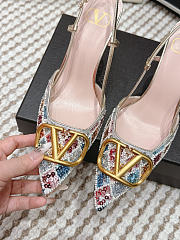 Valentino VLogo Sequined Slingback Pumps 8cm - 3