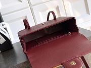 Chanel Small Flap Bag Burgundy Calfskin Gold 22x15x7cm  - 5