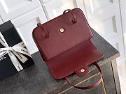 Chanel Small Flap Bag Burgundy Calfskin Gold 22x15x7cm  - 3
