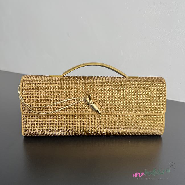 Bottega Veneta Andiamo Clutch Crystal Gold 31x13x3cm - 1