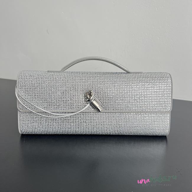 Bottega Veneta Andiamo Clutch Crystal Silver 31x13x3cm - 1