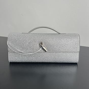 Bottega Veneta Andiamo Clutch Crystal Silver 31x13x3cm