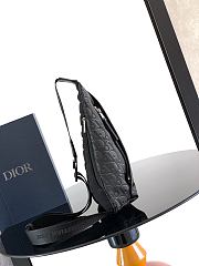 Dior Trek Zipped Sling Bag Black Oblique Nylon 39x21x7cm - 3