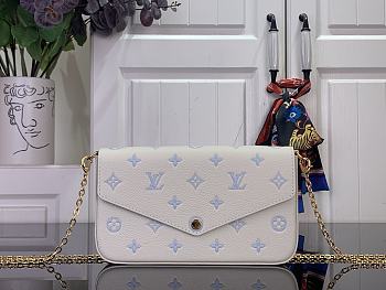 Louis Vuitton Pochette Félicie White Blue 21x12x3cm