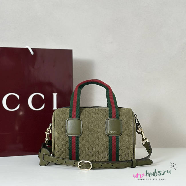 Gucci Mini GG handbag Green Suede 20x13x13cm - 1