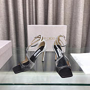 Jimmy Choo Azia 95 Sandal Anthracite Glitter Fabric With Crystal - 2