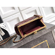 Chanel Clutch Burgundy Lambskin 20x10x7cm - 4
