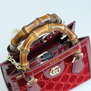 Gucci Diana Crystals Small Tote Bag Red Velvet 20x16x10cm - 5