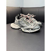 Balenciaga 3xl Split Logo Sneaker In White/Grey/Red - 1