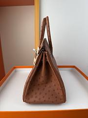 Hermes Birkin Bag Tan Ostrich Silver 25cm - 4