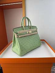 Hermes Birkin Bag Green Ostrich Gold 25cm - 3