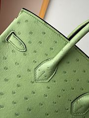 Hermes Birkin Bag Green Ostrich Gold 25cm - 2