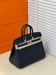 Hermes Birkin Bag Black Ostrich Silver 25cm - 3