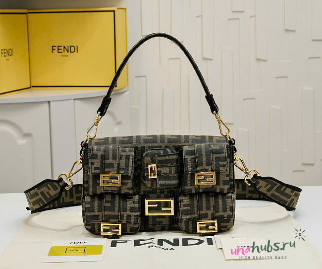 Fendi Baguette Multipocket Bag Brown 27cm - 1
