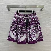 DG Printed gathered cotton-poplin mini skirt - 3