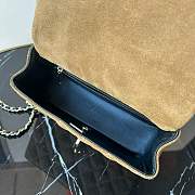 Chanel Top Handle Brown Black Suede 20x12x7cm - 3
