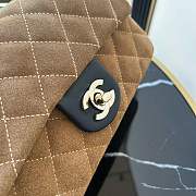 Chanel Top Handle Brown Black Suede 20x12x7cm - 2