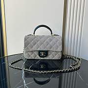 Chanel Top Handle Grey Black Suede 20x12x7cm - 1