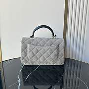 Chanel Top Handle Grey Black Suede 20x12x7cm - 5
