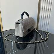Chanel Top Handle Grey Black Suede 20x12x7cm - 3