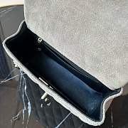 Chanel Top Handle Grey Black Suede 20x12x7cm - 2