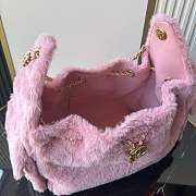 Chanel 25 Handbag Pink Fur 30x26x14cm - 3