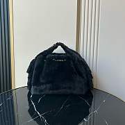 Chanel 25 Handbag Black Fur 30x26x14cm - 3