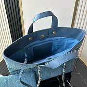Chanel shopping Tote Bag Denim Blue 45x28x17cm - 5