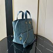 Chanel shopping Tote Bag Denim Blue 45x28x17cm - 4