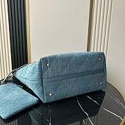Chanel shopping Tote Bag Denim Blue 45x28x17cm - 3