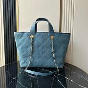 Chanel shopping Tote Bag Denim Blue 45x28x17cm - 2