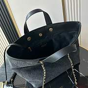 Chanel shopping Tote Bag Denim Black 45x28x17cm - 5