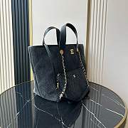 Chanel shopping Tote Bag Denim Black 45x28x17cm - 3